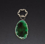 Green Agate Geode Pendant