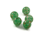 Green and Copper Murano Lamp Work Beads - Sommerso