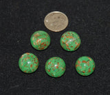 Green and Copper Murano Lamp Work Beads - Sommerso