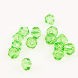 Green Peridot Bicone Glass Beads