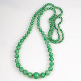 Art Deco Czech Green Glass Bead Necklace