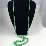 Art Deco Green Glass Bead Necklace