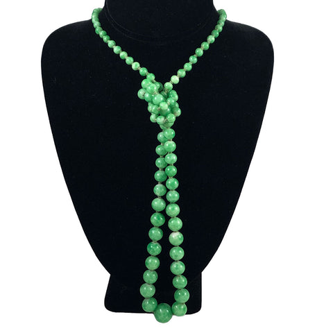 Art Deco Czech Green Glass Bead Necklace