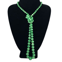 Art Deco Czech Green Crumb Glass Bead Necklace