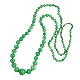 Art Deco Czech Green Glass Bead Necklace