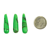 Green Glass Teardrop Beads Japanese