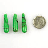 Green Glass Teardrop Beads Japanese