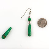 Green Glass Teardrop Beads