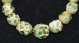 Antique Green & White Skunk Trade Beads