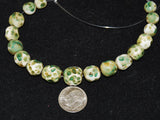 Antique Green & White Skunk Trade Beads