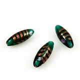Green Lamp Work Feather Beads