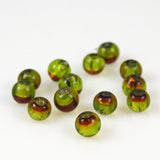 Green & Brown Silver Foil Beads