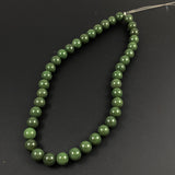 Green Nephrite Jade Round Gemstone Beads