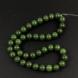 Green Nephrite Jade Round Gemstone Beads