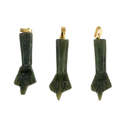 Green Jade Figa Fist Pendants - Lucky Amulets