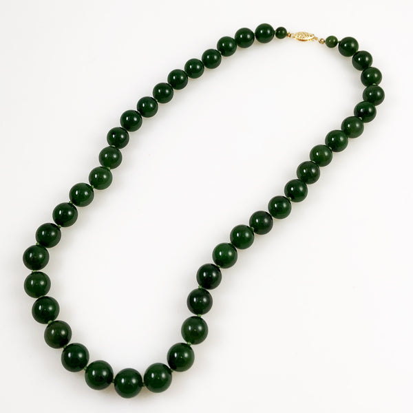 Green Jade Necklace 14K Clasp – Estatebeads