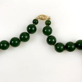 Green Jade Necklace 14K Clasp