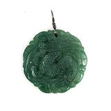 Green Jade Carved Dragon Pendant