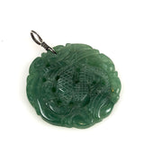 Green Jade Carved Dragon Pendant