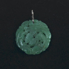 Green Jade Carved Dragon Pendant