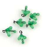 green glass leaf beads