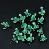 green glass leaf beads