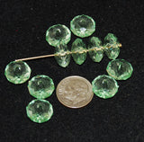 Light Green Lucite Faceted Rondelles Beads