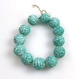 Speckled Green Molded Glass Vintage Beads