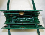 Martin Van Schaak Green Lizard Purse Inside