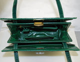 Martin Van Schaak Green Lizard Purse Inside