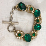 Green Rhinestone Vintage Bracelet