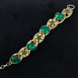 Emerald Green Rhinestone Vintage Bracelet