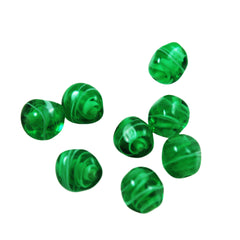 Green Striped 12mm Beads -Vintage 6