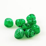 Green Striped 12mm Beads