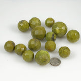 Large Faceted Green Turquoise Round Beads