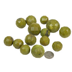 Large Faceted Green Turquoise Round Beads