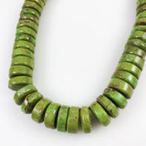 Green Turquoise Large Rondelle Wheel Beads