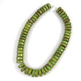 Green Turquoise Large Rondelle Wheel Beads