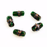 Green Lamp Work Wedding Cake Beads