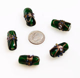 Green Lamp Work Wedding Cake Beads