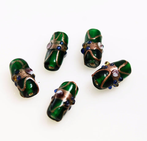 Green Lamp Work Wedding Cake Beads