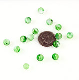 Green Givre Beads 7mm - 12 German Old Stock Vintage