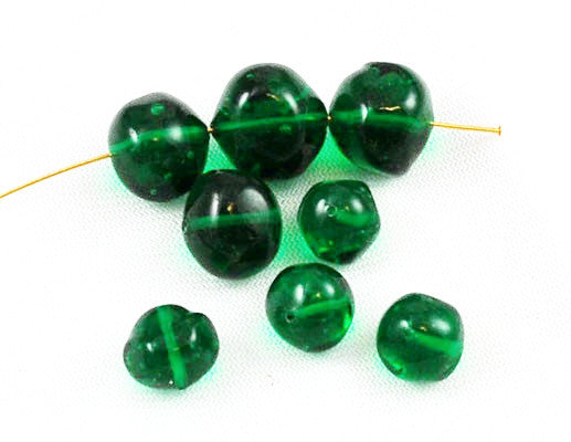 Baroque Emerald Green Beads -Vintage