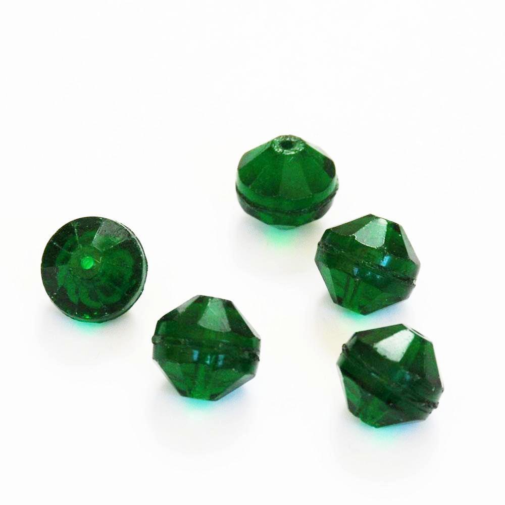 Faceted Bohemian Green Beads - Antique (5)