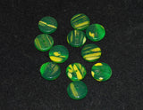 African Trade Beads Kancamba Green & Yellow Disks 