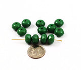 Green Lucite Faceted Rondelles Beads