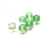 Vintage Lamp Work Green Swirl 6mm Round Beads