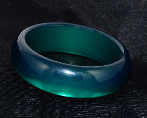 Teal Green Moonglow Lucite Bangle Bracelet