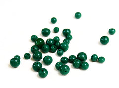 Dark Green Glass Opaque Round Beads 4 & 5mm 24