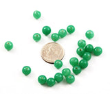 Green Jade Glass Round Beads 6mm